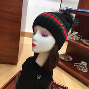 SET SCARF AND HAT IN BLACK WOOL AND CASHMERE 945027