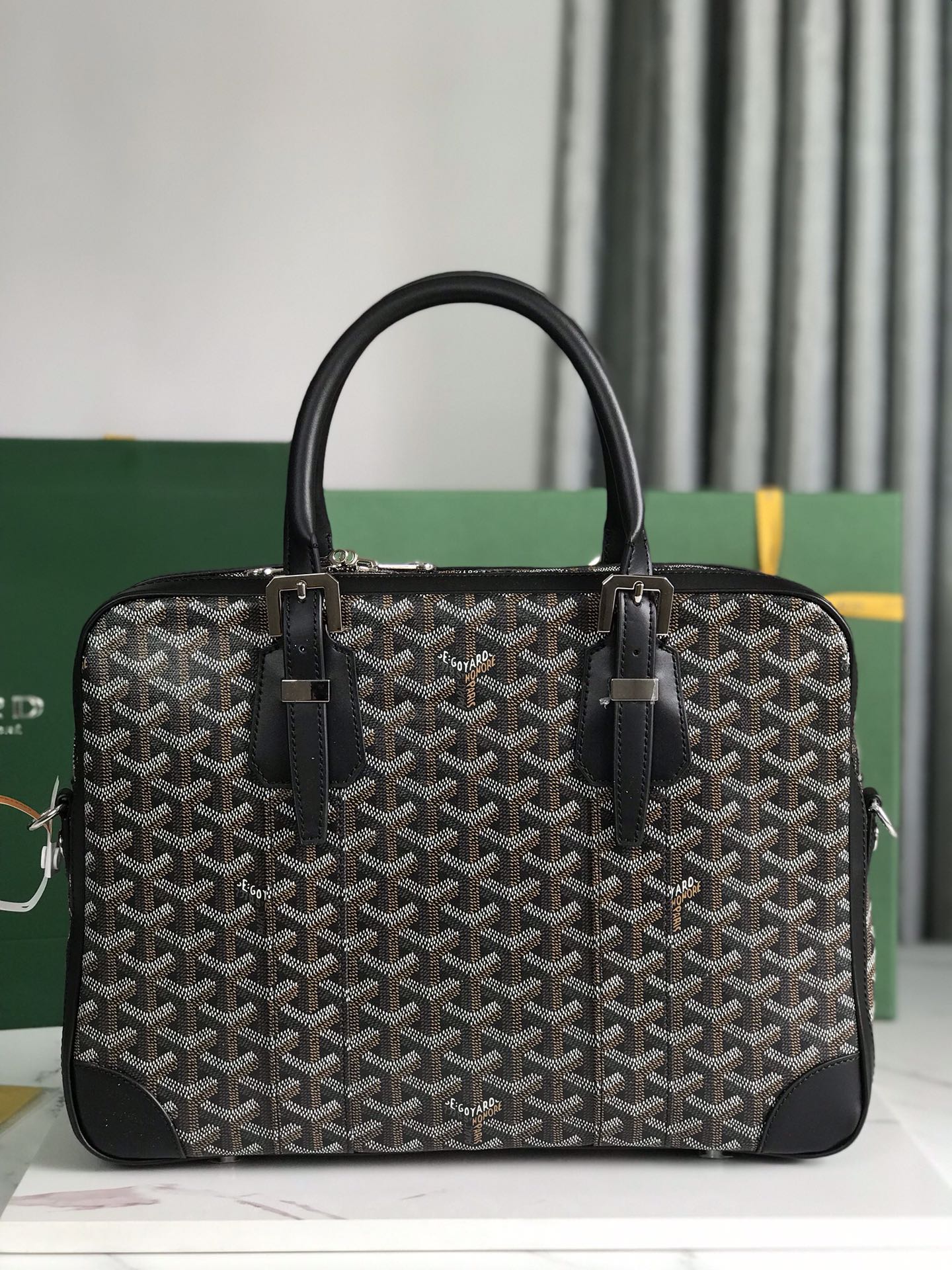 AMBASSADE DOCUMENT CASE 35 IN BLACK GOYARDINE CANVAS