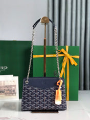 ROUETTE STRUCTURÉ MINI BAG 21 IN NAVY BLUE GOYARDINE CANVAS AND CALFSKIN