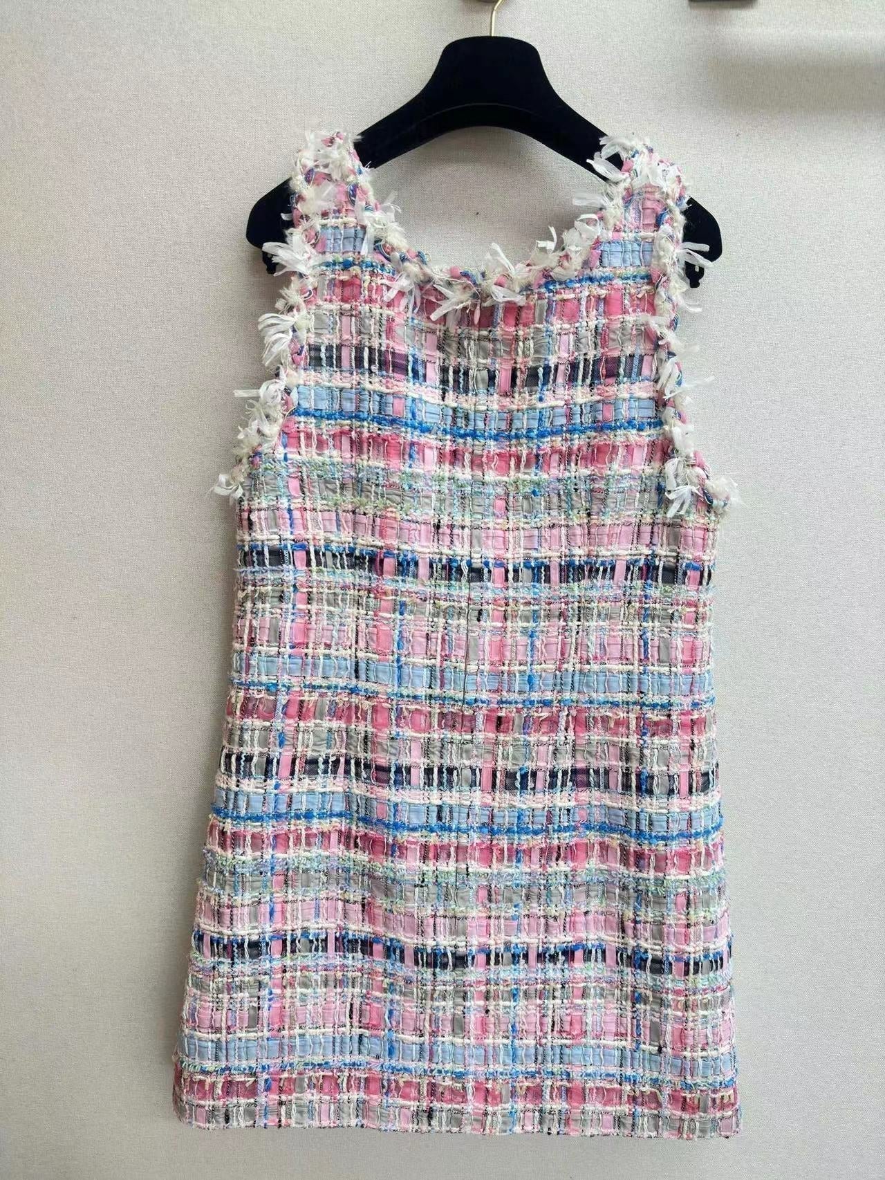 CC V-Shift Dress Multicolor Tweed