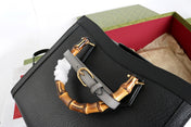 DIANA LARGE TOTE BAG 35 CM IN BLACK CALFSKIN