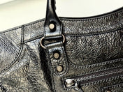 LE CITY BAG IN BLACK LEATHER