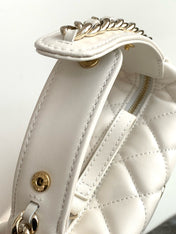MINI HOBO BAG 16 IN WHITE LAMBSKIN