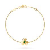 FRIVOLE GOLD FLOWER PINK MALACHITE BRACELET