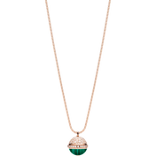 POSSEISSION DIAMOND PINK GOLD MALACHITE NECKLACE