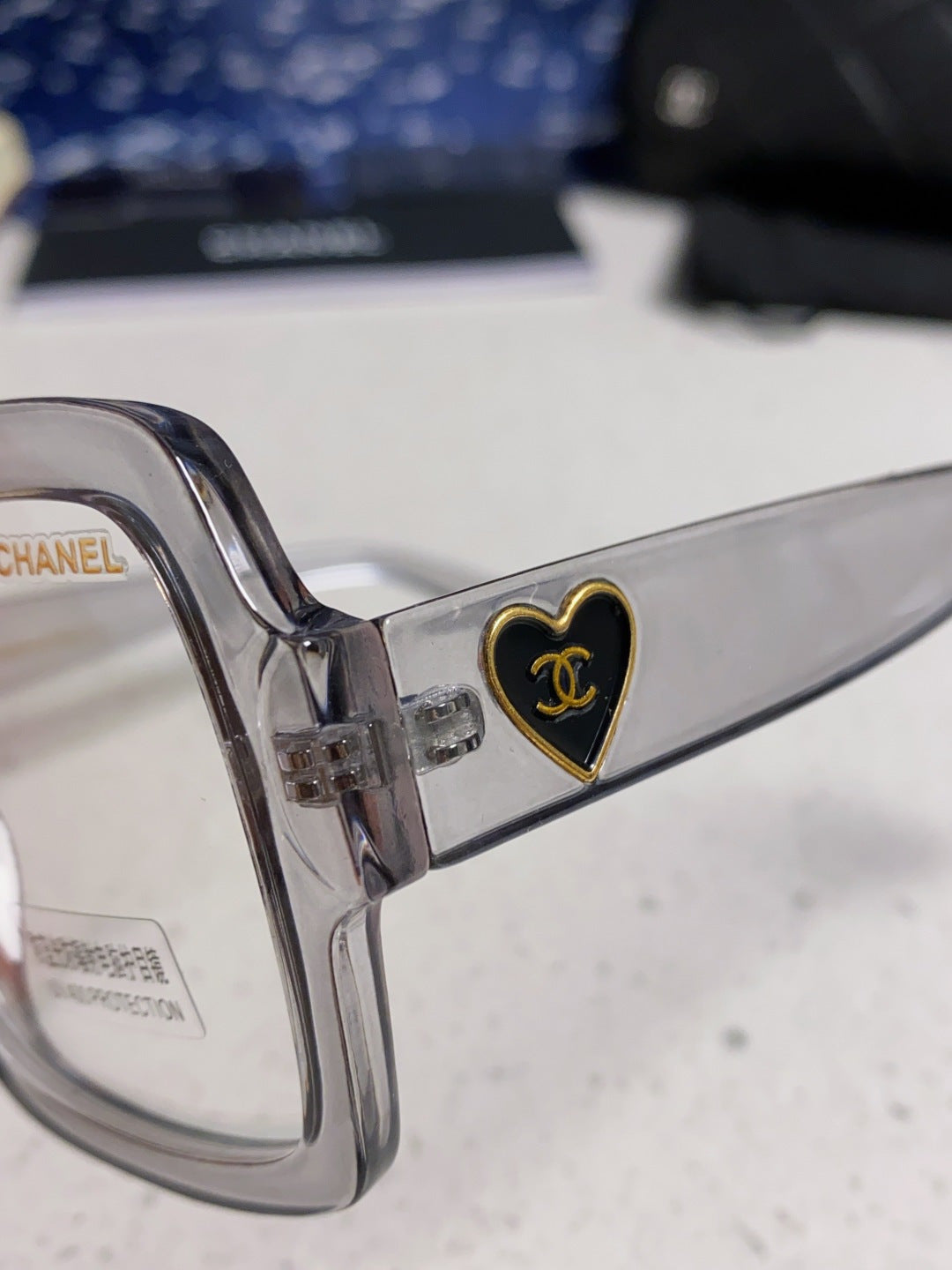 CHANEL 26S OVERSIZED SQUARE FRAME IN GREY ACETATE 404746