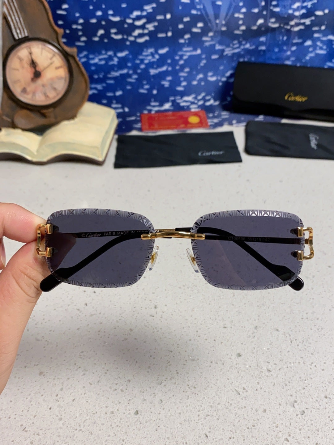 CARTIER 26S RIMLESS FRAME IN METAL 439654
