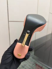 VALENTINO 26S BUTTERFLY HEEL SANDALS IN NUDE PINK CALFSKIN