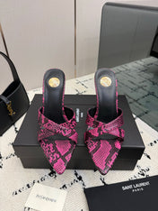 YSL 26S HIGH HEEL 100 MM IN PINK SNAKE PRINT SNAKESKIN