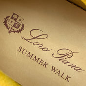 LP LOAFERS 25S IN YELLOW CASHMERE WITH SILVER HARDWARE