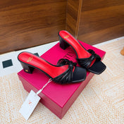 VALENTINO 26S BLOCK-HEEL SANDALS 65 MM IN BLACK CALFSKIN
