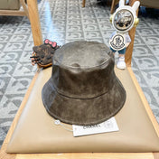 BUCKET HAT IN WOOD BROWN CALFSKIN 431731