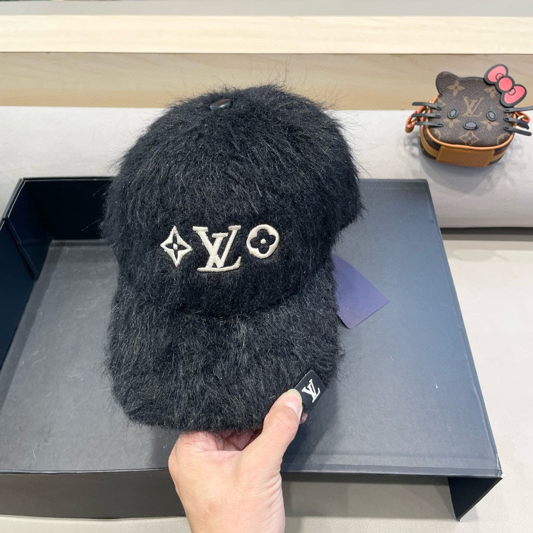 BASEBALL CAP IN BLACK RABBIT FUR 434936