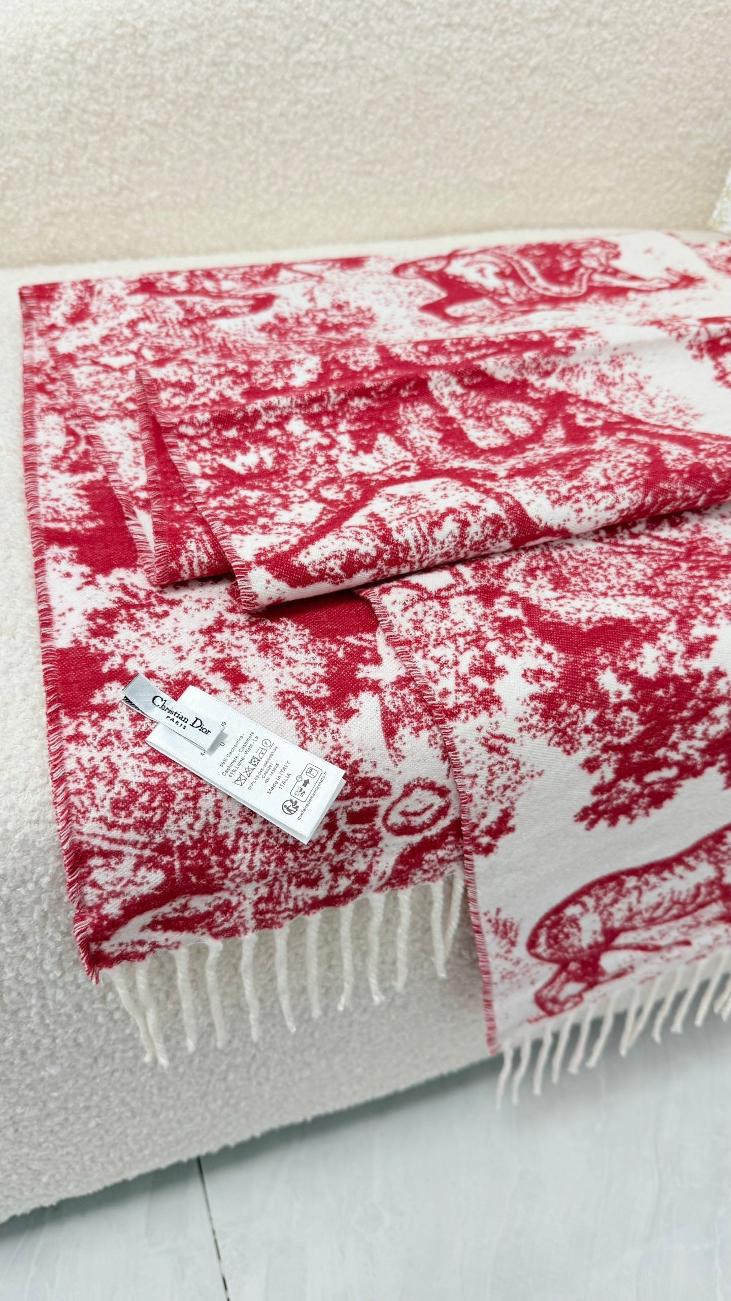 DIOR 26S SCARF 190 IN CASHMERE AND WOOL 435565