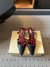 VALENTINO 26S ROCKSTUD HIGH HEELS 40 MM IN BLACK CALFSKIN