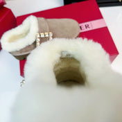 VIV WINTER PLATFORM MULES IN BEIGE SUEDE