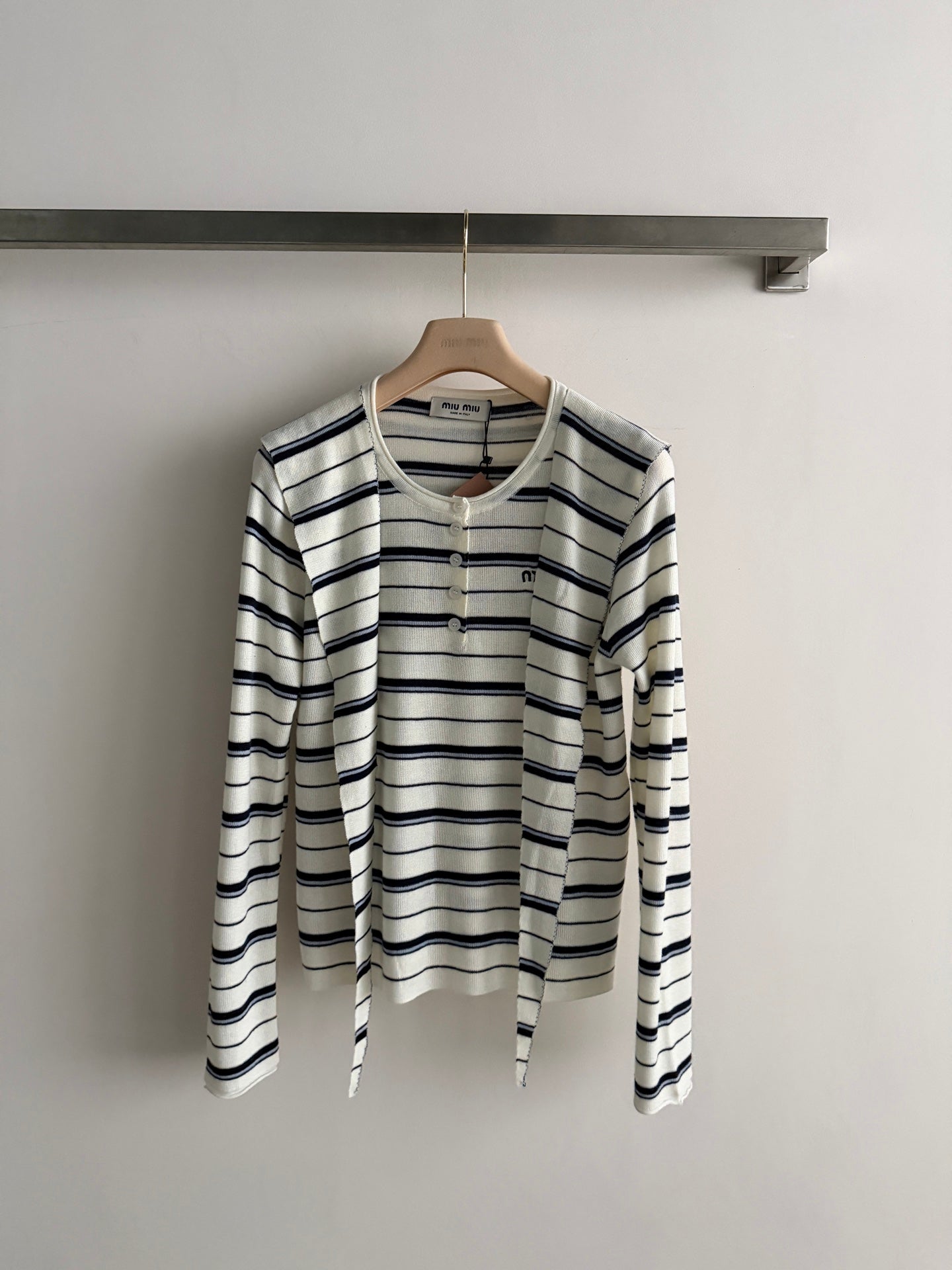 MIUMIU 26S SHAWL-COLLAR KNIT SWEATER 1506