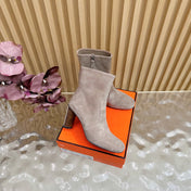 HM 25S ANKLE BOOTS 70 MM IN DUSTY BEIGE SUEDE