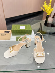 GG HIGH HEELS SANDALS 60 IN CREAM WHITE LAMBSKIN