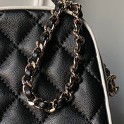CHANEL 25S MINI BACKPACK 18 IN BLACK LAMBSKIN