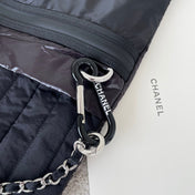 CHANEL 26S DRAWSTRING BACKPACK 44 IN BLACK PUFFY QUILTED NYLON