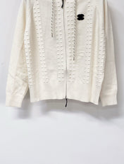 CHANEL 26S KNIT ZIP-UP HOODED CARDIGAN 1767