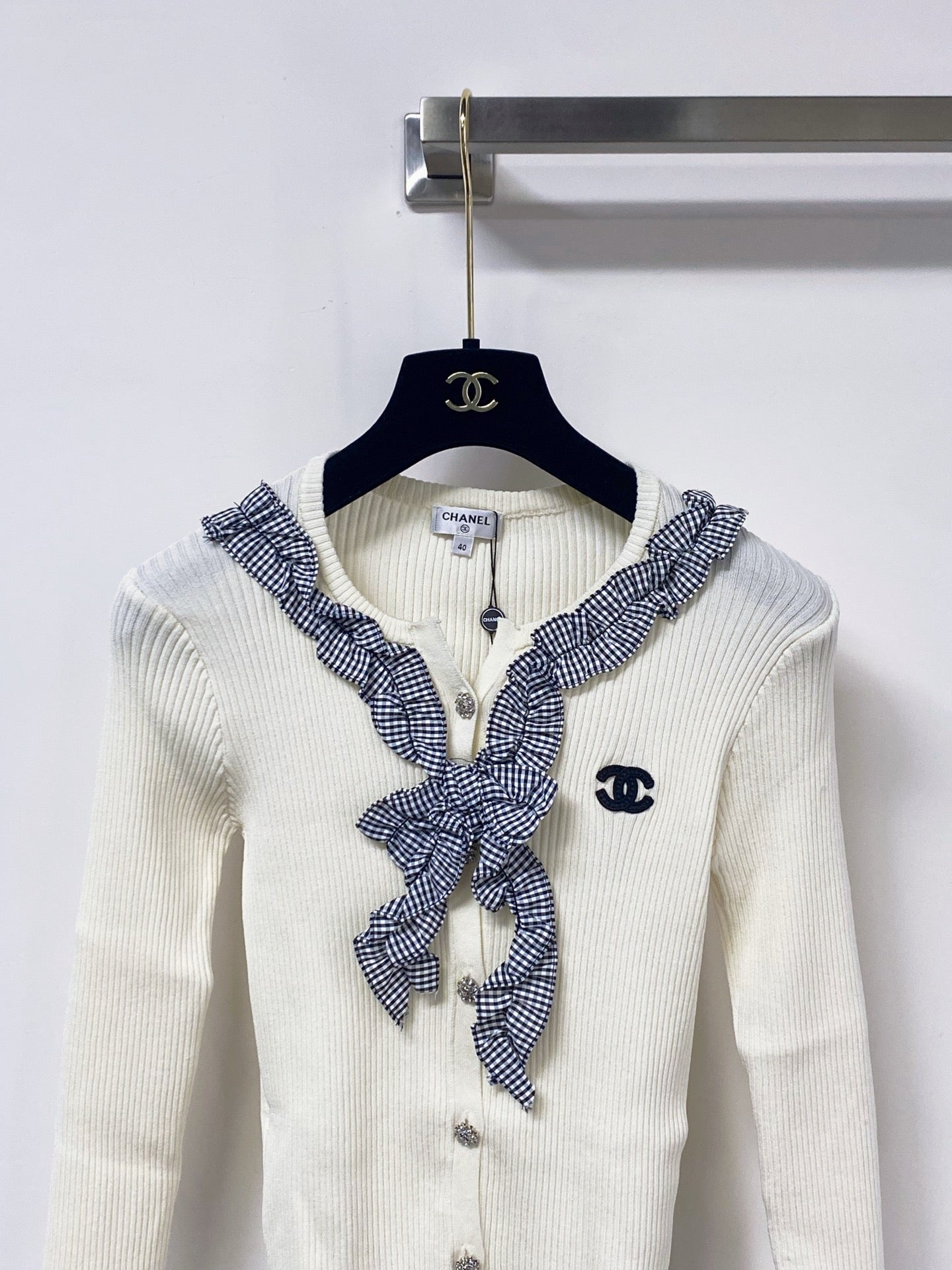 CHANEL 26S RUFFLE KNIT CARDIGAN 1678