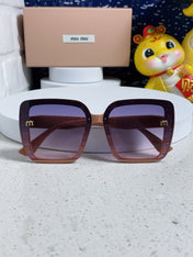 RUNWAY SQUARE SUNGLASSES 563198 IN TAN ROSE ACETATE