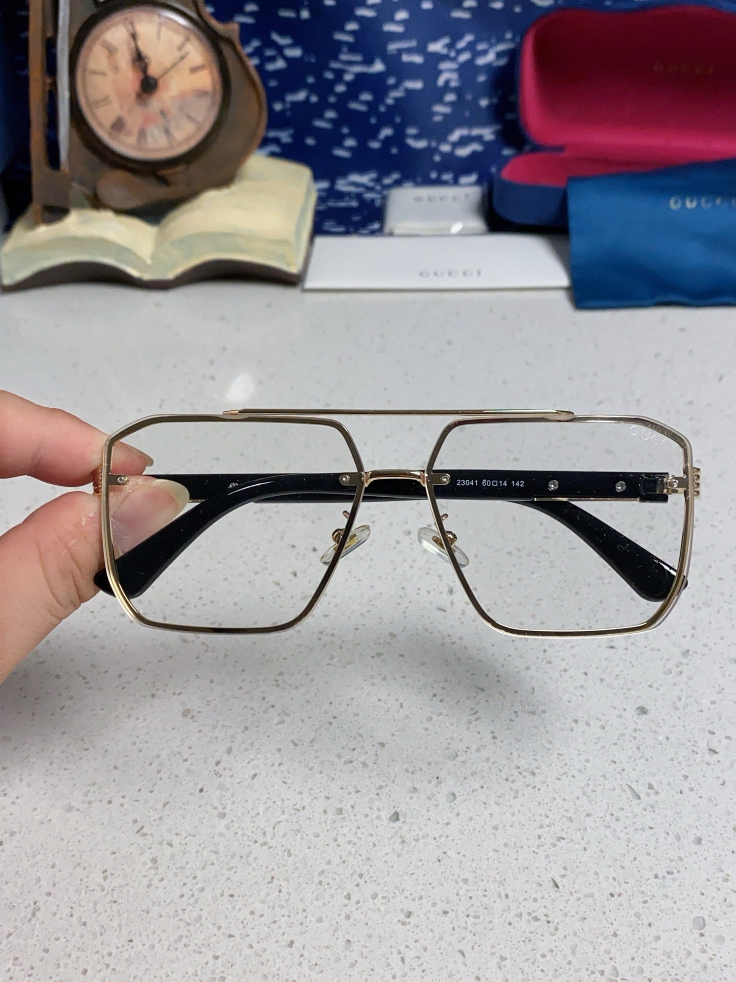 GUCCI 26S SQUARE FRAME IN METAL 420483