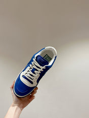 GUCCI 26S SNEAKERS IN BLUE CALFSKIN WITH LOGO