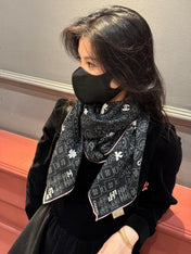 CHANEL 25S SCARF 110 IN CASHMERE SILK 738477