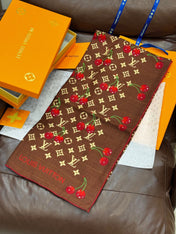 LV SCARF 140 CM IN WOOL MIX SILK 737265