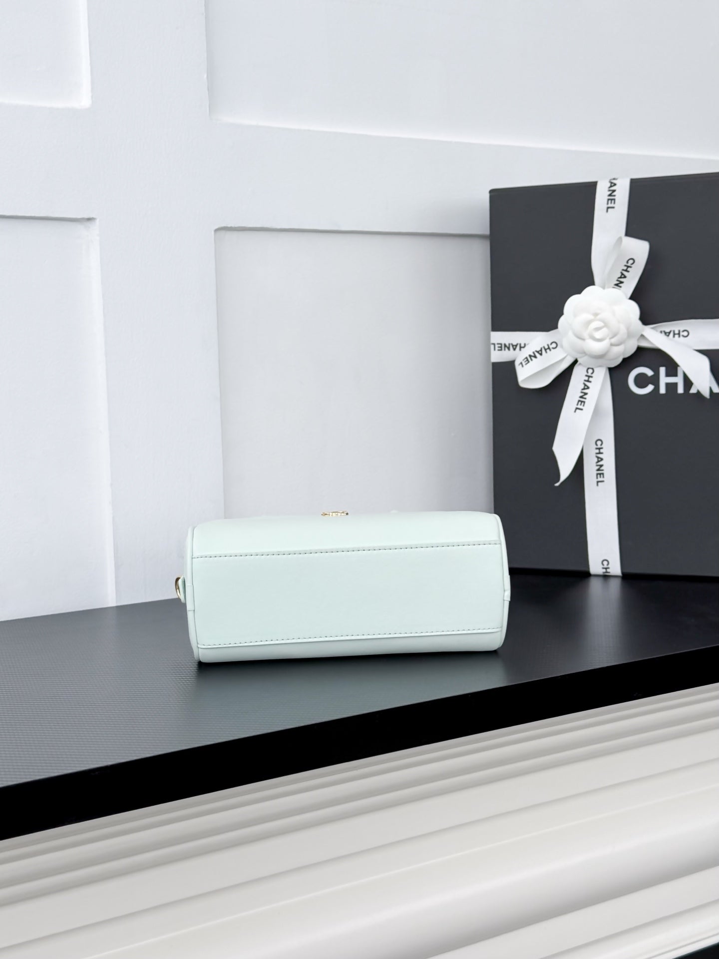 CHANEL 26S BOWLING BAG 21 IN MINT GREEN CALFSKIN