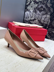 VALENTINO 26S HIGH HEELS 40 MM IN NUDE PATENT CALFSKIN
