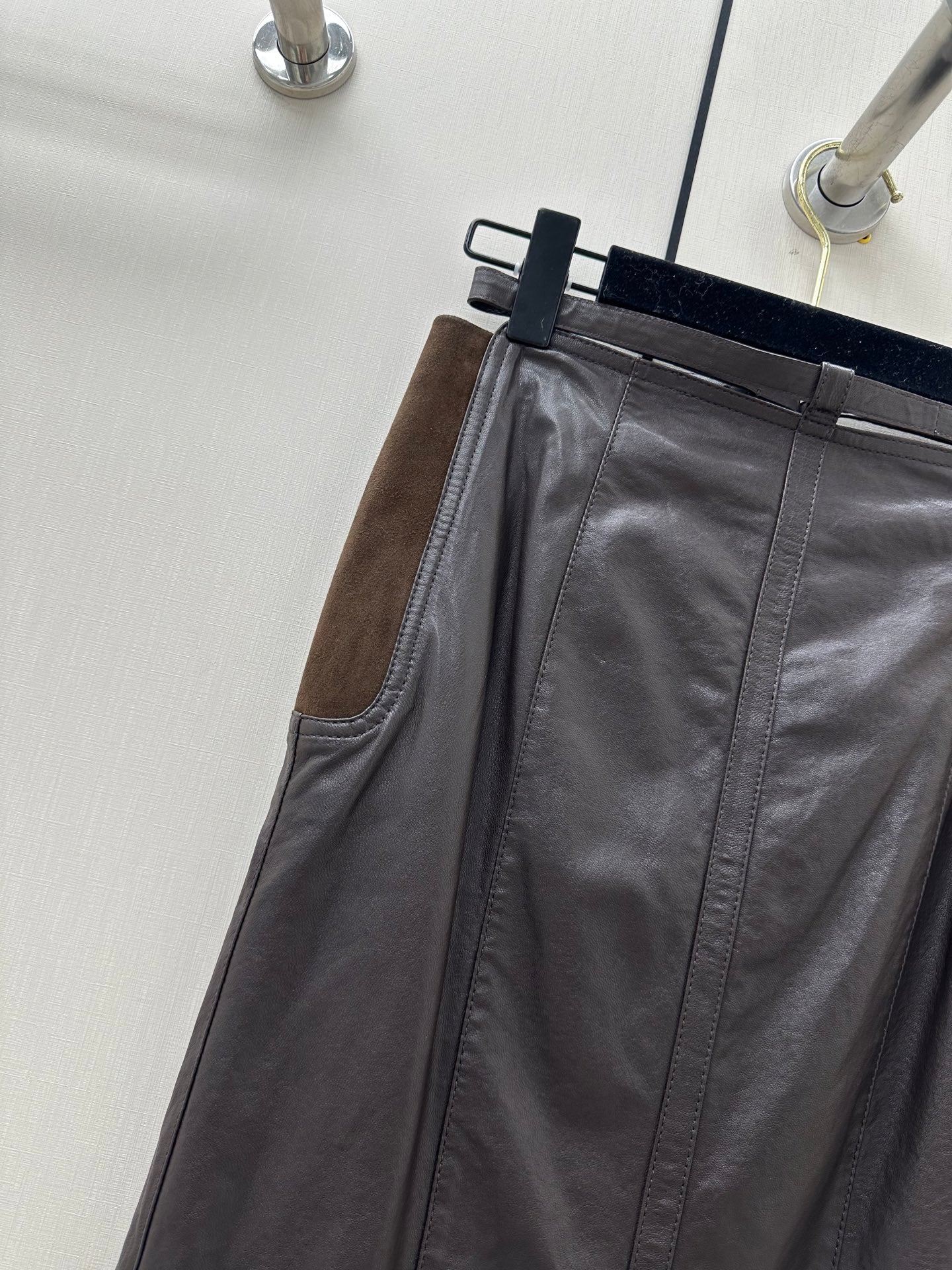HERMES 26S LEATHER SKIRT 859